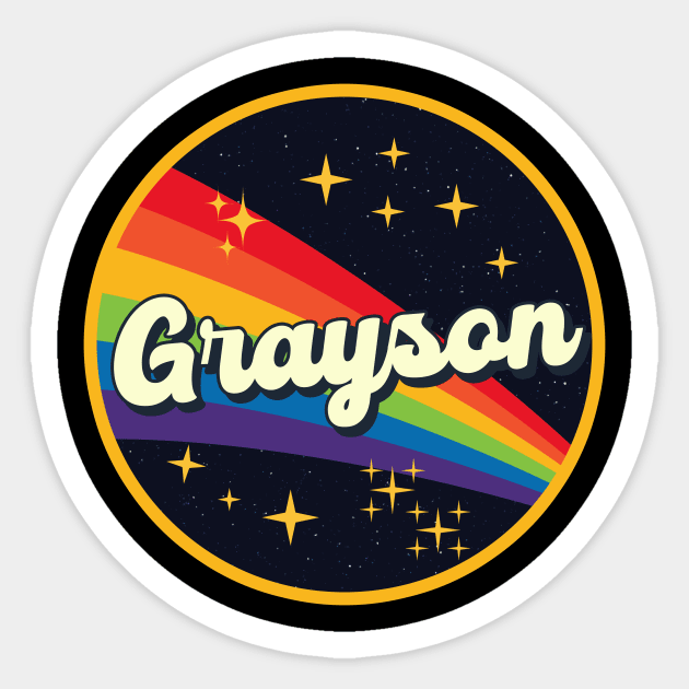 Grayson // Rainbow In Space Vintage Style Sticker by LMW Art